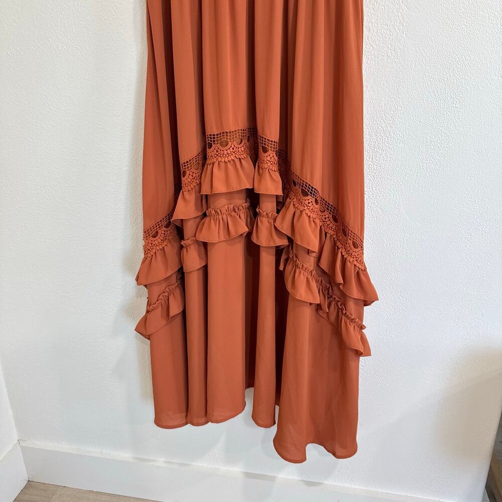 NWT Baltic Born Jasmine Rust Orange Ruffle Tiered Boho Maxi Dress Size XXL - Picture 4 of 9